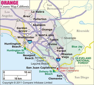 Orange County California Map