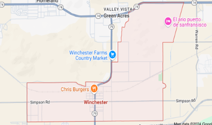 Winchester CA Map