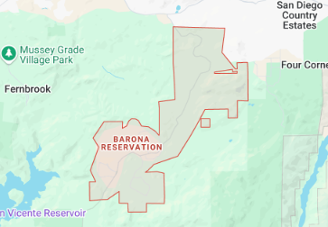 Barona Reservation CA Map