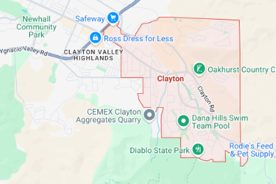 Clayton CA Map