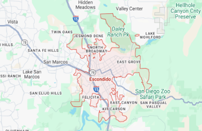 Escondido CA Map