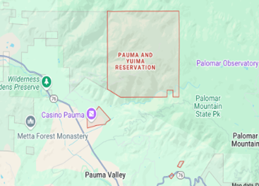 Pauma Reservation CA Map