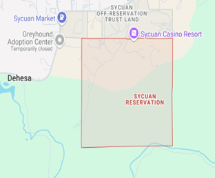 Sycuan Reservation CA Map