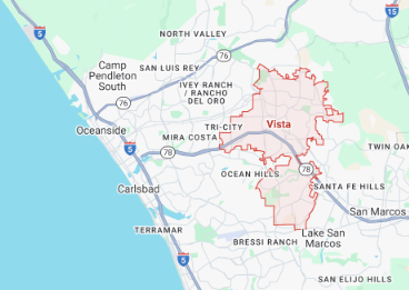 Vista CA Map