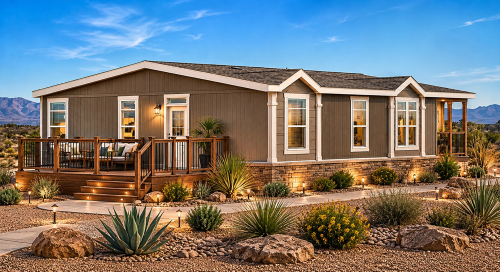 Exterior view of manufactured home